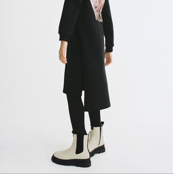 ZARA CONTRASTING ELASTIC GORED ANKLE BOOTS SZ 7 - Picture 6 of 7